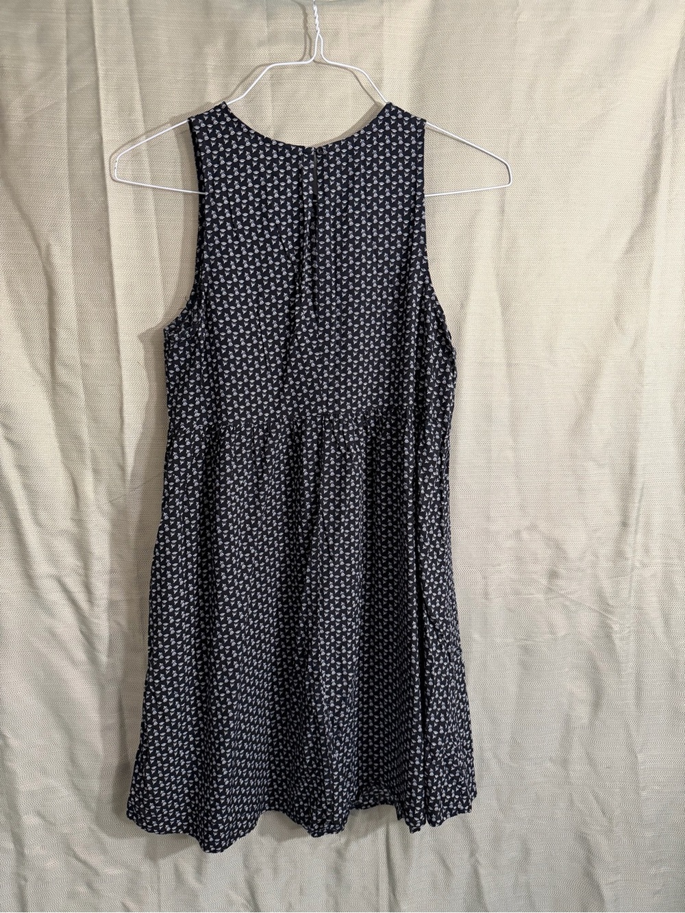 Old Navy black with White Micro-Print Sleeveless Mini Dress - Picture 5 of 9